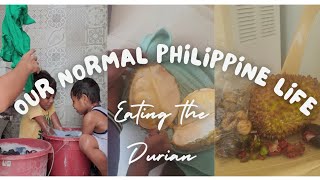 Philippine vlog Eating durian smelly fruit [upl. by Qifahs56]