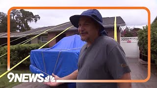 Man Straps Down His Home as Milton Arrives in Florida [upl. by Tteirrah]