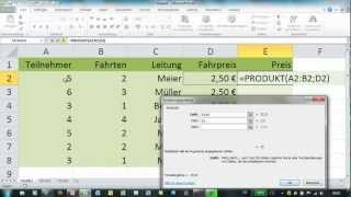 Excel  PRODUKT  markierte Werte multiplizieren [upl. by Baptist]