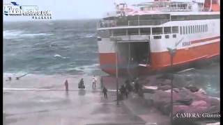 Greek Island Ferry Flawlessly Executes Heavy Seas Med Moor AGAIN [upl. by Alansen784]