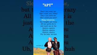 APT lyrics  ROSÉ amp Bruno Mars PreChorus lyrics rosé brunomars apt [upl. by Adeuga484]