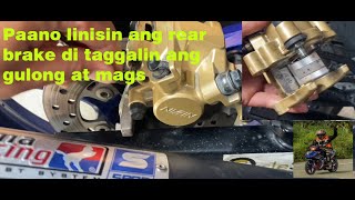 sniper 150 paano linisin ang rear brake DIY cleaning [upl. by Cadman]