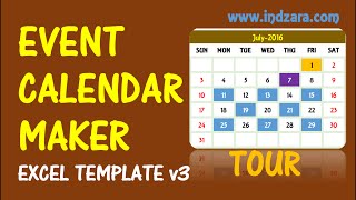 Event Calendar Maker  Excel Template  v3  Tour [upl. by Irish]