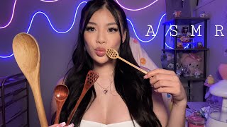 ASMR  Scooping  Eating Your Face With A Wooden Spoon 🥄 mouth sounds amp personal attention [upl. by Fransisco]