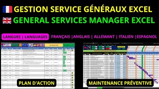 Gestion Service généraux sur Excel  Plan daction  Maintenance Préventive  Demande dintervention [upl. by Anrehs]