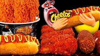 Spicy Chicken Noodles Cheetos Chicken Hot Dog and Corn Dog ASMR Mukbang Eating Show [upl. by Renner]