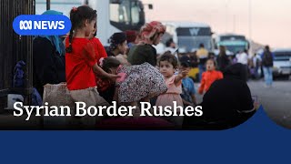 SyriaLebanon border crossings congested as thousands flee Israeli bombardment  ABC News [upl. by Alin]