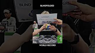 😱World record blindfolded solve the 3x3 Rubiks cube under 121 second shorts viralvideo [upl. by Naivad]