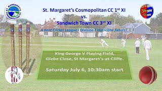 Highlights of St Margaret’s Cosmopolitan CC 1st XI vs Sandwich Town CC 3rd XI [upl. by Earlene]