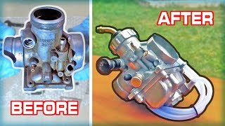 Restoring Dirty Old Dual Sport Carburetor in 8 Minutes Mikuni VM24SS  1979 Yamaha DT175 [upl. by Ardeha]