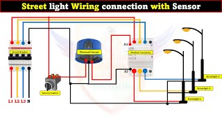 Street light Wiring connection with Sensor LearningEngineering [upl. by Lenno]