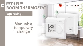 Manual a temporary change  Tutorials RT1 RF room thermostat [upl. by Pebrook]