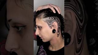 Freehand stencil head tattoo compared to the results by artist peste gotinked [upl. by Ivzt50]