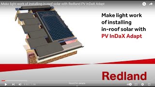 Make light work of installing inroof solar with Redland PV InDaX Adapt [upl. by Elison607]