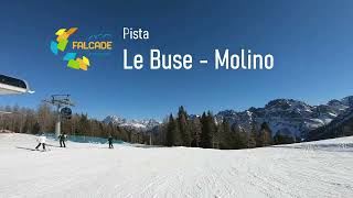 Pista Le Buse  Molino di Falcade dolomitisuperski visitagordino falcade dolomites skiing [upl. by Seftton]