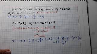 SIMPLIFICAR EXPRESIONES ALGEBRAICAS [upl. by Lancelot438]