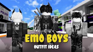 3 EMO BOYS Outfit Ideas In Brookhaven WID amp Accessories Name  Roblox [upl. by Olbap103]