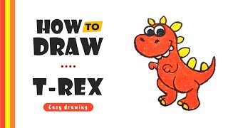 How to Draw a TRex  Cara Menggambar TRex  Easy Drawing [upl. by Pliske]