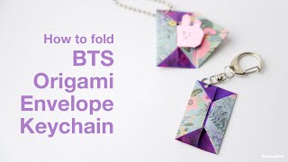 How to fold BTS Mini origami envelope keychain Kimigami [upl. by Surbeck]