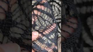 Sheer Black Lace Shawl With Fringe [upl. by Hgielram]