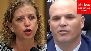 Please Dont Interrupt Me Debbie Wasserman Schultz Has Tense Moment With Matt Taibbi At Hearing [upl. by Mohl]