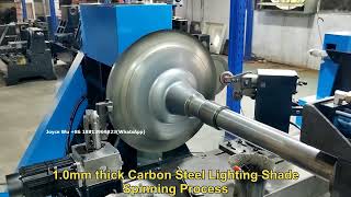 1mm thick carbon steel lighting shade spinning process [upl. by Aicele]