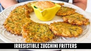 EASY Zucchini Fritters Recipe  Quick amp Crispy Zucchini Fritters [upl. by Eulau]