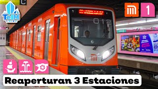 Abren 3 ESTACIONES más en la LINEA 1 del METRO CDMX [upl. by Ahseinad]