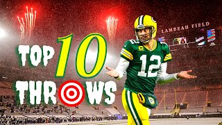 Aaron Rodgers Top 10 Throws  4x MVP Best Career Throws 😱 [upl. by Attevad]