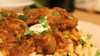 Easy Homemade Hungarian Chicken Paprikash  a Complete Meal with Nokedli and Cucumber Salad [upl. by Onaicram718]