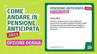 Come andare in pensione anticipata 2023  Opzione donna [upl. by Alioz]