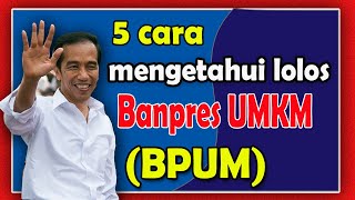 5 CARA MENGETAHUI LOLOS BPUM BANPRES UMKM [upl. by Jaenicke751]