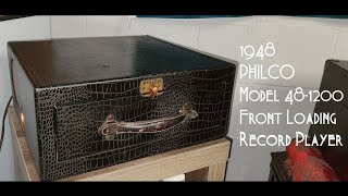 1948 Philco Model 4801200 CD Style Front Loading 78rpm Record Player Console  Very Unique Player [upl. by Storfer]