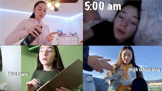 waking up at 5am everyday for a week  High School vlog [upl. by Sloan]