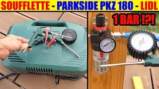 Lidl compresseur parkside pkz 180  test soufflette compressor kompressor compressore [upl. by Almeeta]