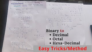 Shortcut methodtricks  Binary to decimal octal amp hexadecimal conversionHindi number system [upl. by Euqinmod732]