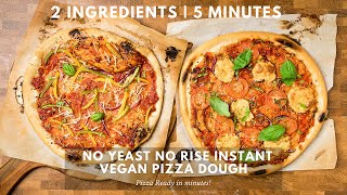 No Yeast Vegan Pizza Dough  2 Ways  Gluten Free Oil Free Options [upl. by Anatniuq]