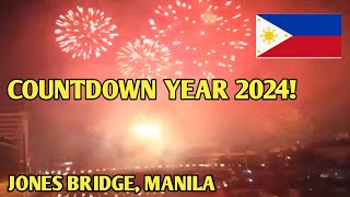 HAPPY NEW YEAR 2024  FIREWORKS DISPLAYS AT JONES BRIDGE MANILA [upl. by Scot11]