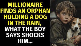 Millionaire finds an orphan holding a dog in the rain what the boy says shocks him [upl. by Felicidad]