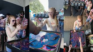 Body Marbling a Girl with Braids amp a Yeehaw Shirt at Faster Horses Festival [upl. by Yezdnil]