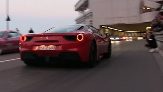 Ferrari 488GTB w Capristo Exhaust in Monaco  LOUD TUNNEL ACCELERATIONS [upl. by Darcie]