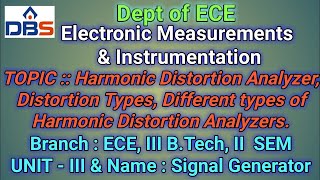 EMI14  DISTORTION ANALYZER  HARMONIC DISTORTION ANALYZER  ITS TYPES [upl. by Kenlay255]