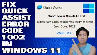 How To Fix Quick Assist With Error Code 1002 in Windows 1110 [upl. by Akemit]