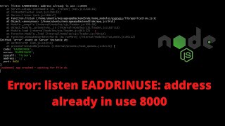 error listen eaddrinuse address already in use 3000  Node Server Not Running Issue [upl. by Xenos]