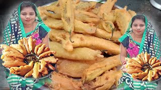 देसी तरीका से बनाओ आमचूर वाले मिर्ची भजिया  मिर्च के पकोड़ा रेसिपी  CG Vlogger mamta  CG Recipe [upl. by Analra]