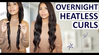 Heatless Curls Overnight Life Hack  how to do super easy heatless curls over night [upl. by Leigha]