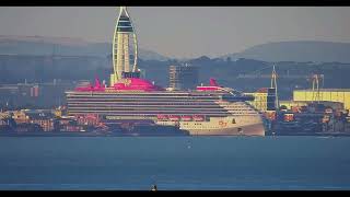 Virgin Voyages Resilient Lady making her way out of Portsmouth 27082024 [upl. by Augusta655]