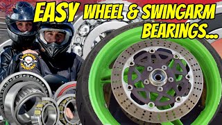 How to Change Your Motorcycle Wheel Bearing amp Swingarm Bearings Fast amp Easy Without A Puller [upl. by Eiramnerual]