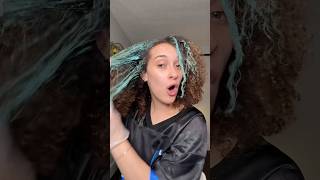 TRYING TEAL HAIR curlyhair hairstyletutorial grwm [upl. by Ynohtnad]