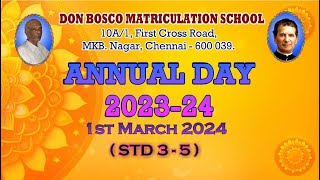 Annual Day Celebration 202324  STD 35  Don Bosco Matriculation School MKB Nagar [upl. by Ranson]